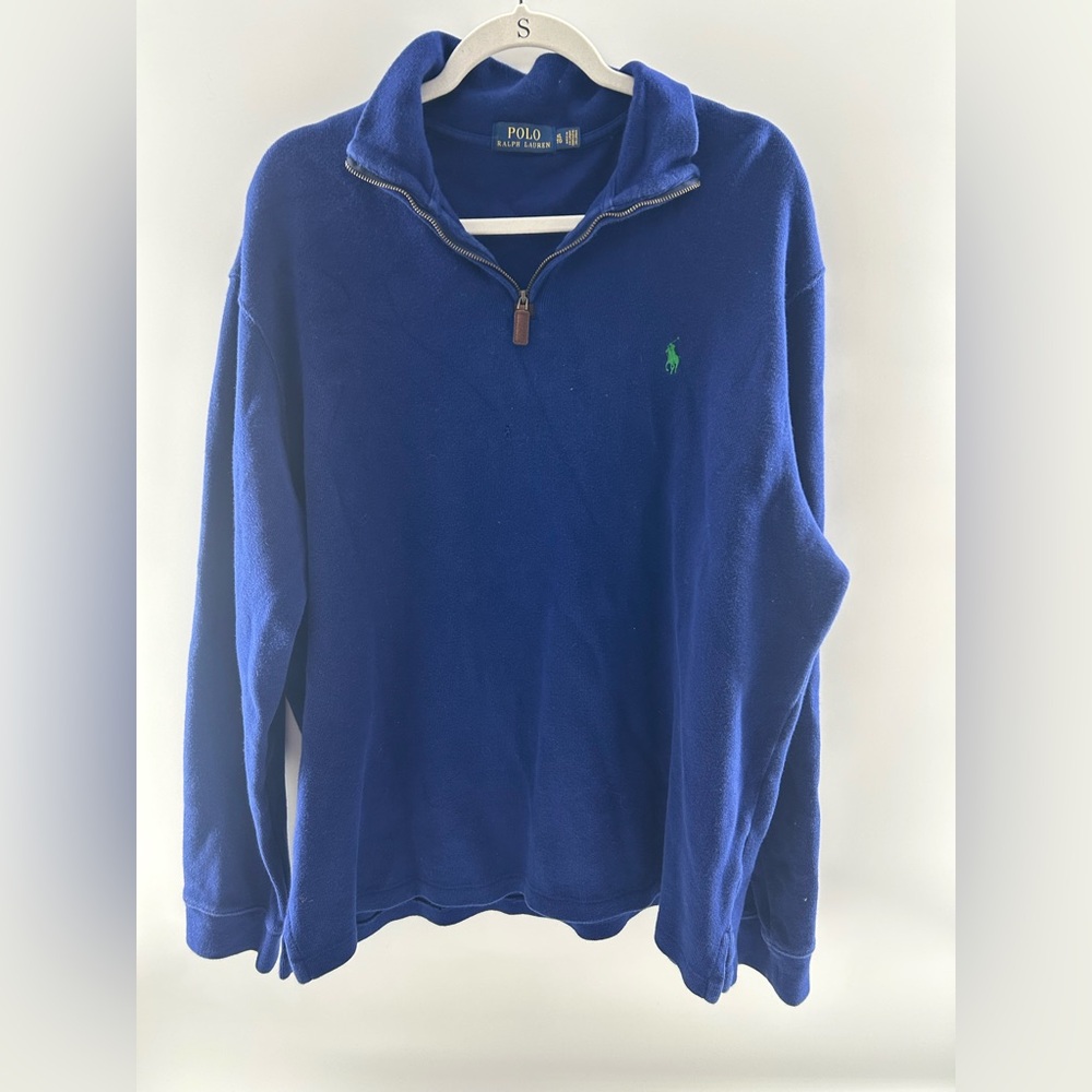 Ralph Lauren Blue Quarter-Zip Pullover Size XL